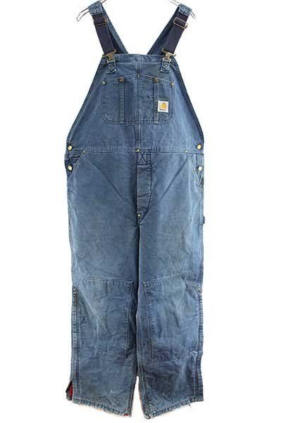 90s USA製 Carhartt ダブルニー オーバーオール キルティング 90s carharttカーハート キルティングライナー ダック地