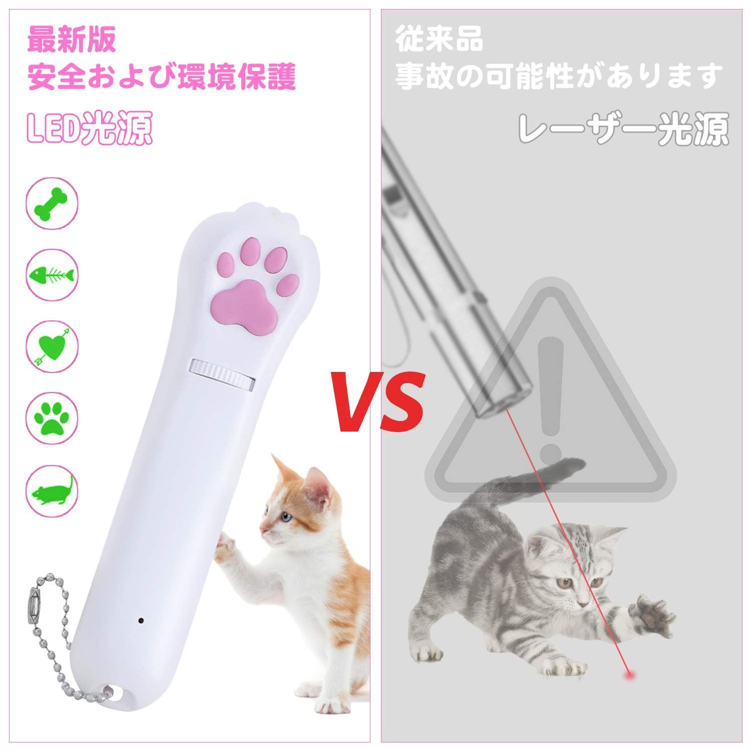 贈答 猫 おもちゃ レーザーポインター USB充電式 防災 懐中電灯