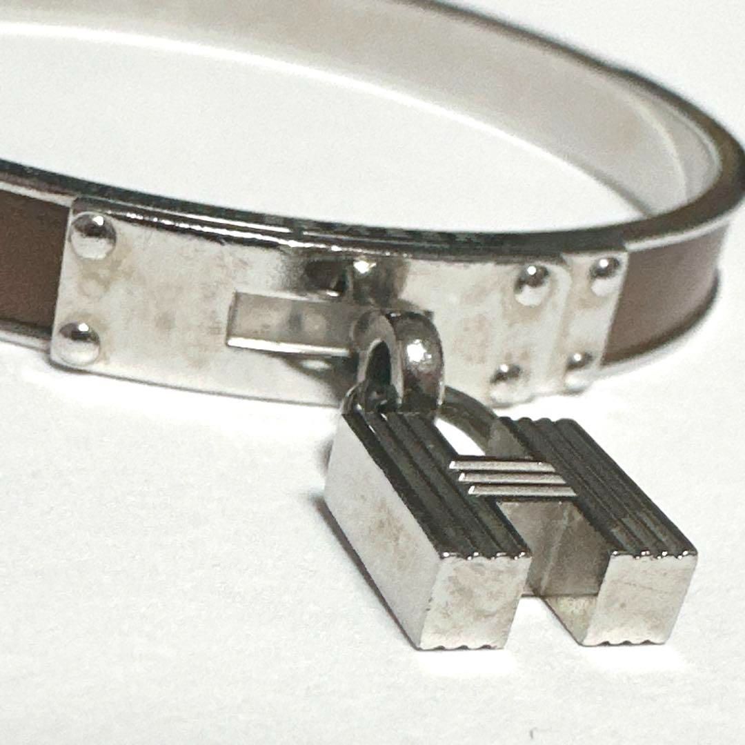 美品 HERMES エルメス ケリーバングル ブレスレット ベージュ シルバー