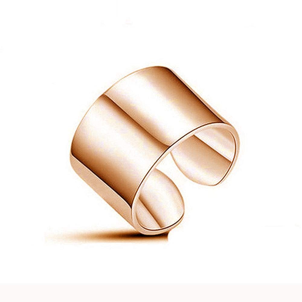 レディース メンズ 指輪 シンプル ワイド 幅1 4 cm 関節リング リング ピンクゴールド 7 ステンレス TICENTRAL