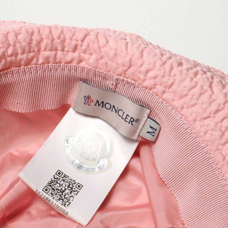 ■美品■MONCLER モンクレール ナイロン ハット バケットハット 帽子 サイズM ピンク イタリア製  ブランド古着【中古】20240424/GP6252