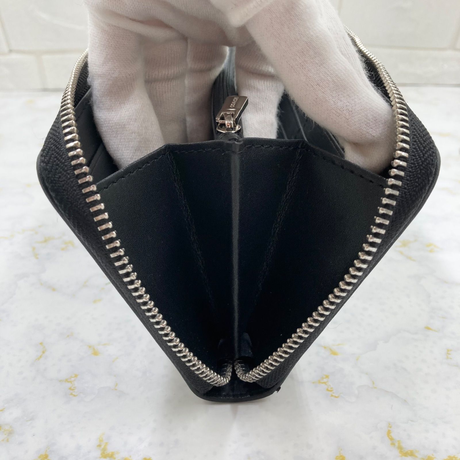 新品未使用❗️ COACH コーチ シグネチャー PVC×レザー ラウンド 