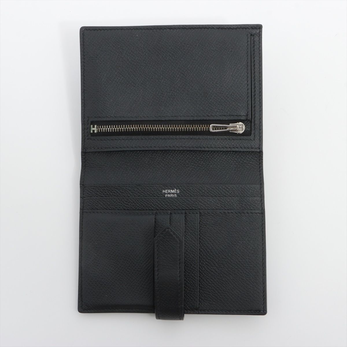 HERMES エルメス ベアンコンパクト 財布 ブラックS金具 Y刻