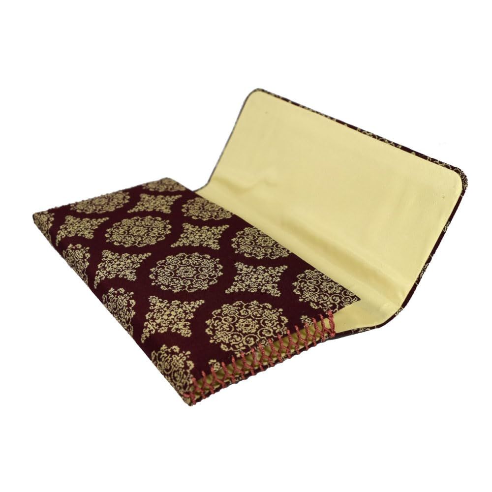 三ツ折 帛紗ばさみ 懐紙入 クリアランス 稜華文錦 ブラウン 龍村裂