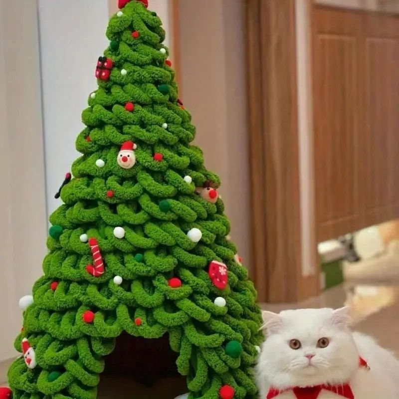 ふんわりクリスマスツリーデザイン ペット用ハウス クラシックスタイル