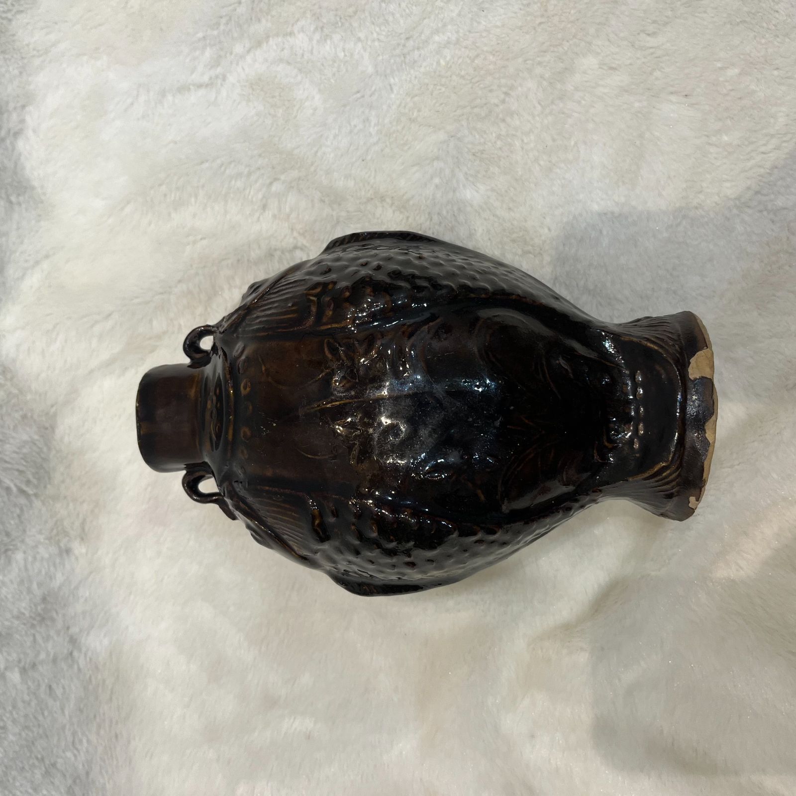 古典美品 魚口急須 陶磁器 茶器 和道具 棗色釉薬 - メルカリ