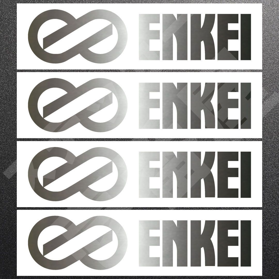 ENKEI エンケイ カッティングステッカー メタリックシルバー 4枚 縦49mm×横200mm えんけい | ロゴ | デカール | 切り文字 | 切文字 | | | ｜ 本舗