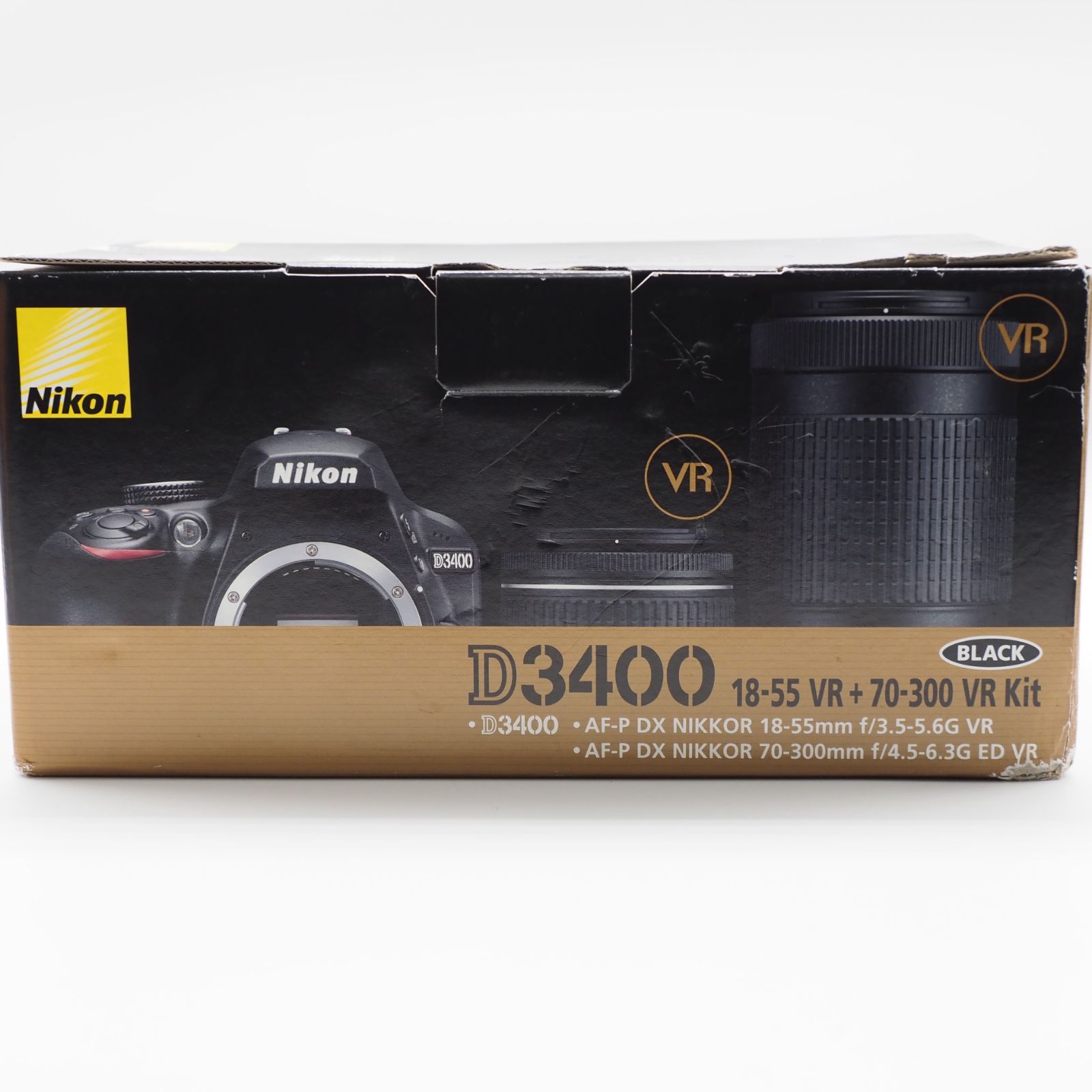 ★未使用品★ Nikon デジタル一眼レフカメラ D3400 ダブルズームキット ブラック D3400WZBK #2579
