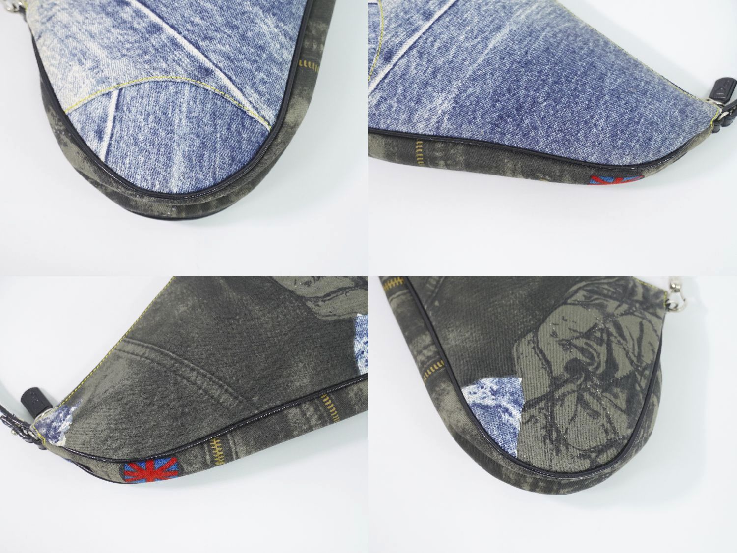 本物 クリスチャン ディオール Christian Dior サドル デニム プリント