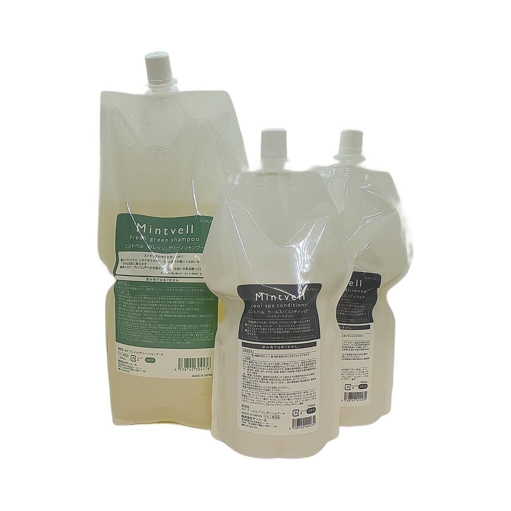 ミントベル フレッシュグリーン シャンプー 詰替3個 ミントベル