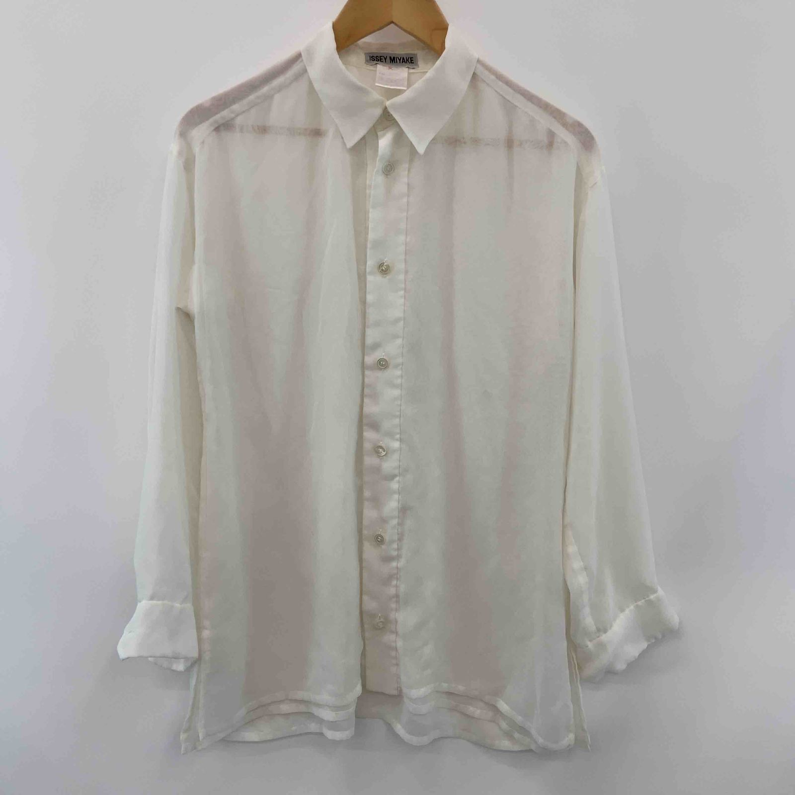 ISSEY MIYAKE イッセイミヤケ レディース 長袖シャツ ブラウス シアー 