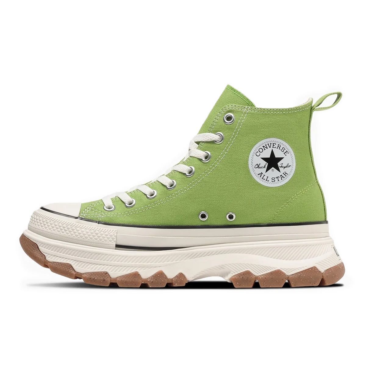 【新品】25.5～29.0cm コンバース CONVERSE スニーカー ハイカット 厚底 メンズ レディース オールスター （Ｒ）トレックウエーブ  HI ライトグリーン ALL STAR TREKWAVE