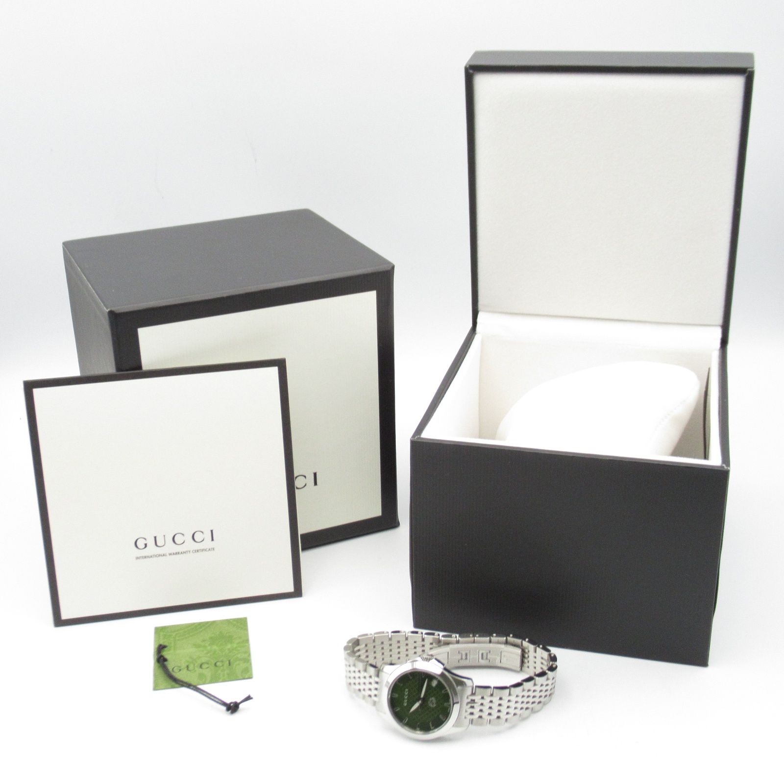 グッチ GUCCI 腕時計 Gタイムレス 126.5 グリーン ステンレススチール