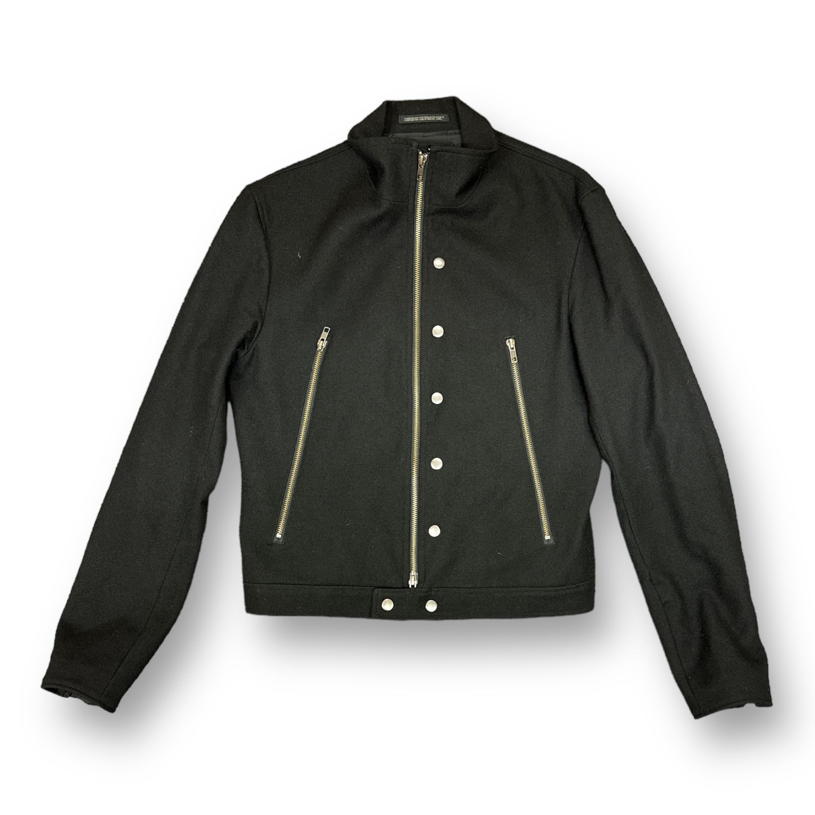 Yohji Yamamoto POUR HOMME 14AW ハの字ジップ メルトン ライダース 