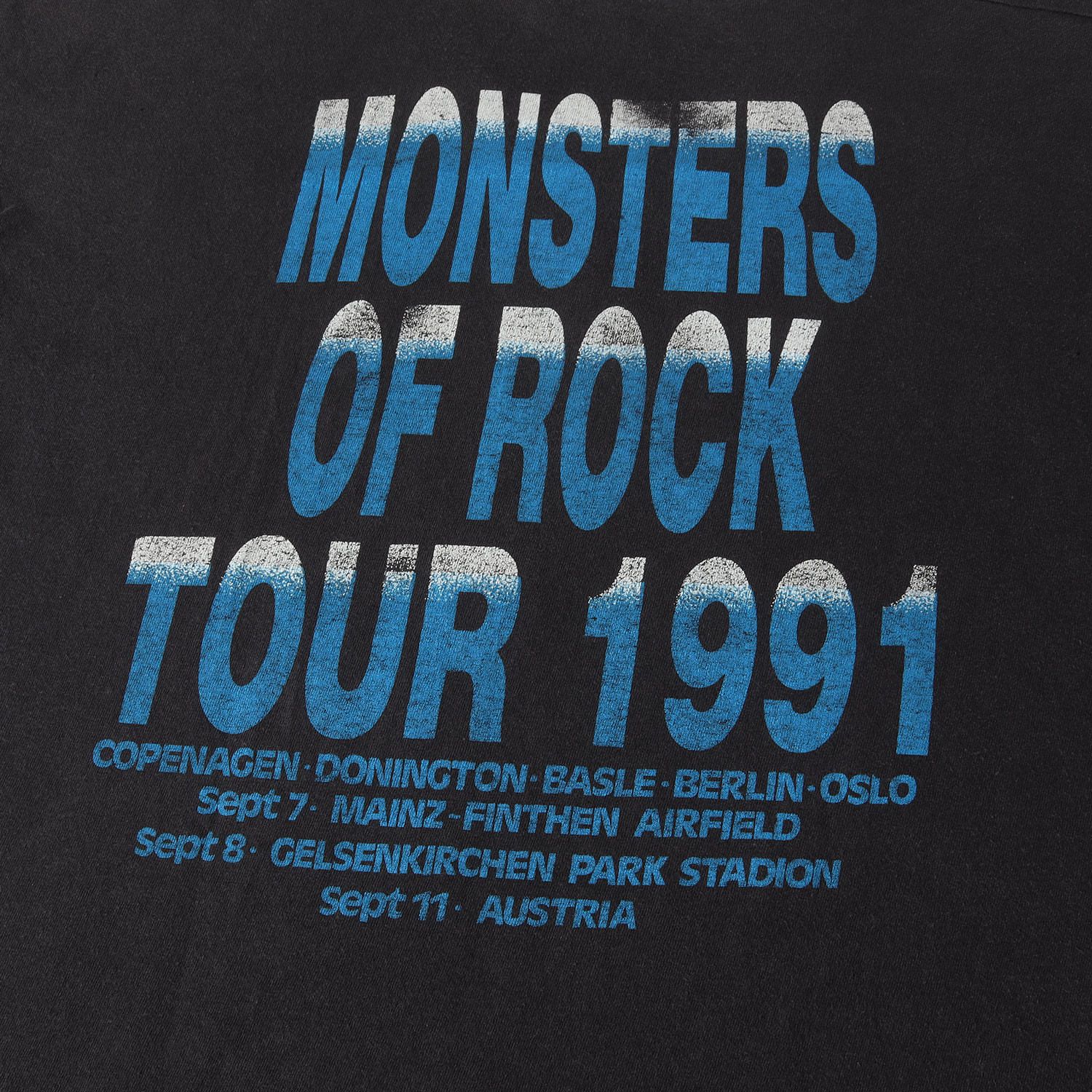 Vintage Music Item | 90s llica AC/DC Motley Crue The Black Crowes Queensryche MONSTERS OF ROCK TOUR 1991 Tシャツ | ブラック 黒 サイズ:詳細参照(L位) | 90年代 ヴィンテージ 古着 ロック バンド | トップス カットソー【メンズ】【中古】【K4585】 Vintage Music Item | 90s llica AC/DC Motley Crue The Black Crowes