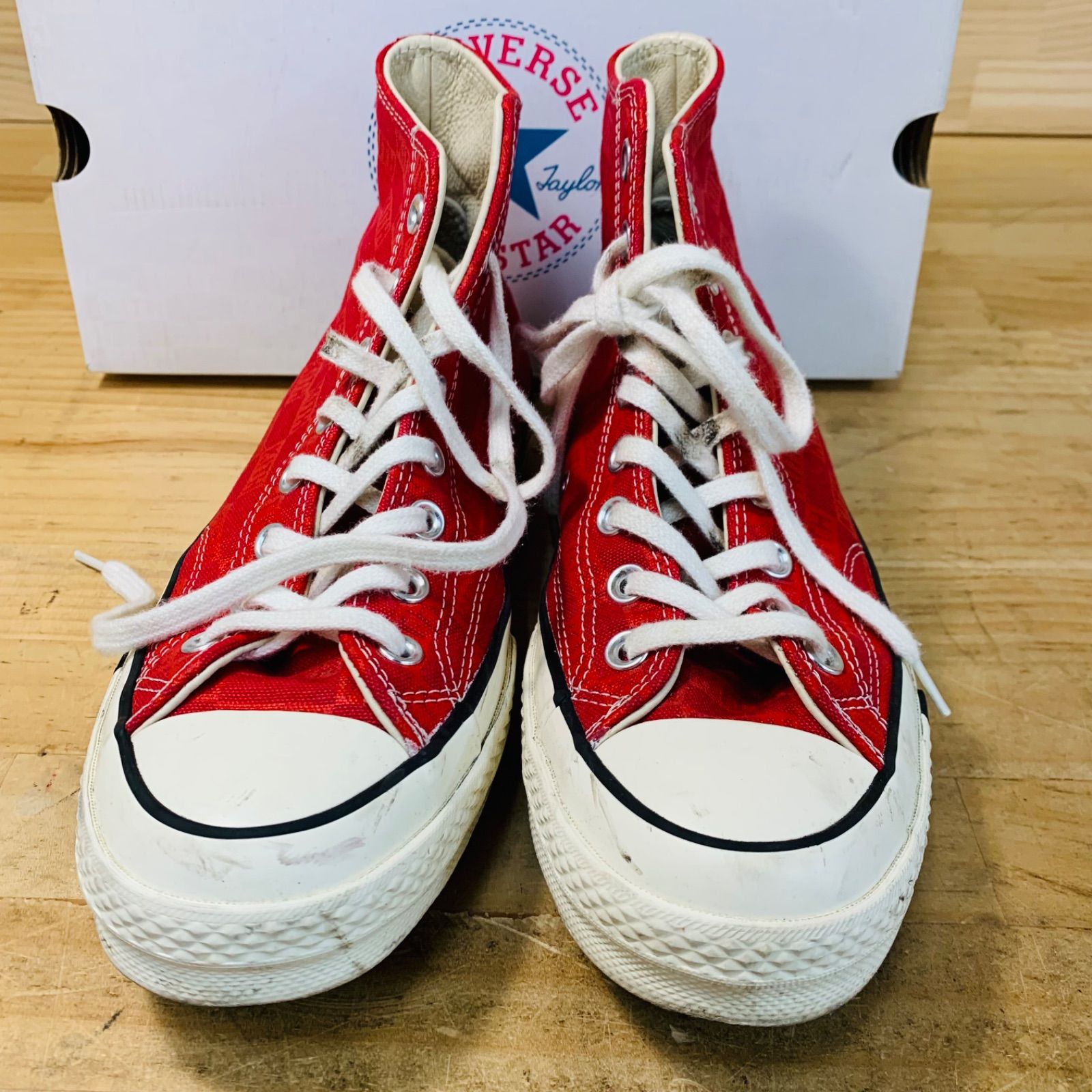 AA34771 CONVERSE コンバース KITH キス Chuck Taylor All-Star 70 Hi RED MONOGRAM  ハイカットスニーカー 26.0 ソールダメージ 補修有 - メルカリ