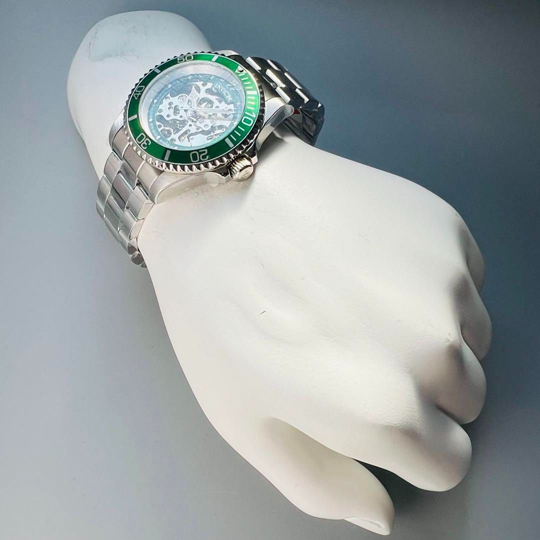 INVICTA インビクタ メンズ 腕時計 自動巻き グリーン シルバー ケース 