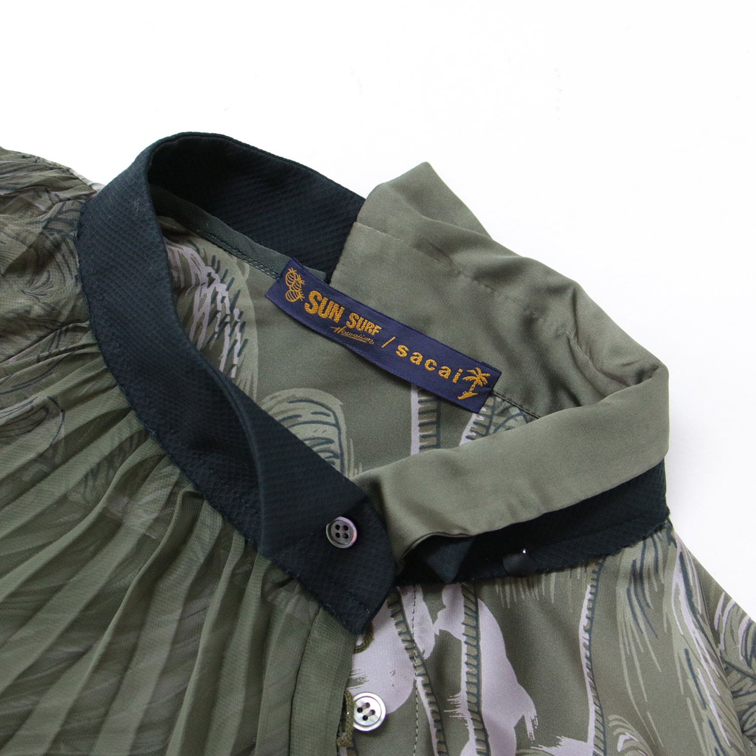 Sacai サカイ × SUN SURF ブラウス シャツ トップス 長袖 プリーツ 