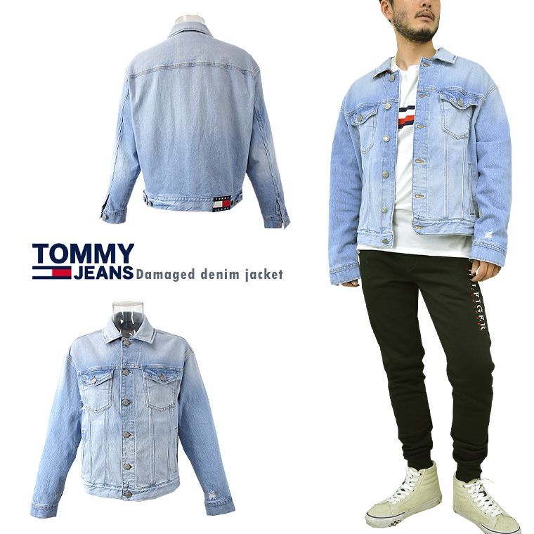 TOMMY JEANS トミージーンズ ダメージ加工デニムジャケット - メルカリ