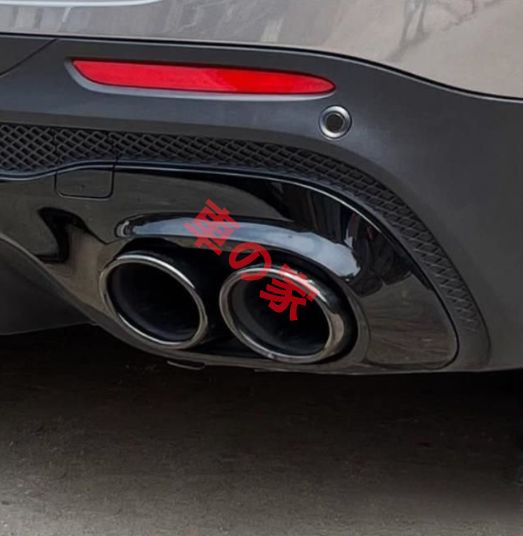 4本出し ブラック メルセデス ベンツ GLBクラス GLB35 2021年- マフラーカッター テールパイプ デュアル出し マフラーカッターカバー