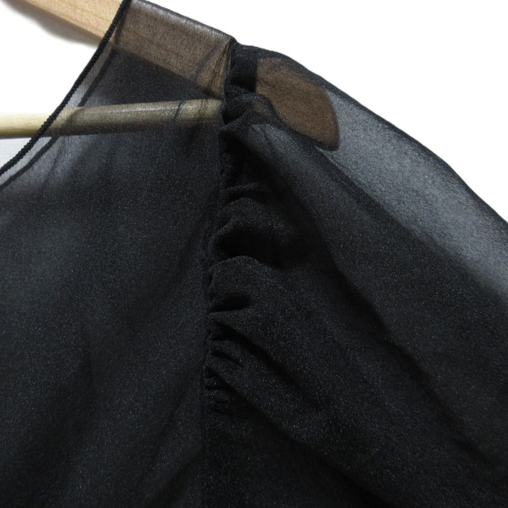 美品 BEAMS COUTURE lingerie ビームスクチュール ブークレニットボディスーツ シアー切替 ロングスリーブ カットソー ブラック レディース 古着 中古 美品 BEAMS COUTURE lingerie ビームスクチュール ブークレ