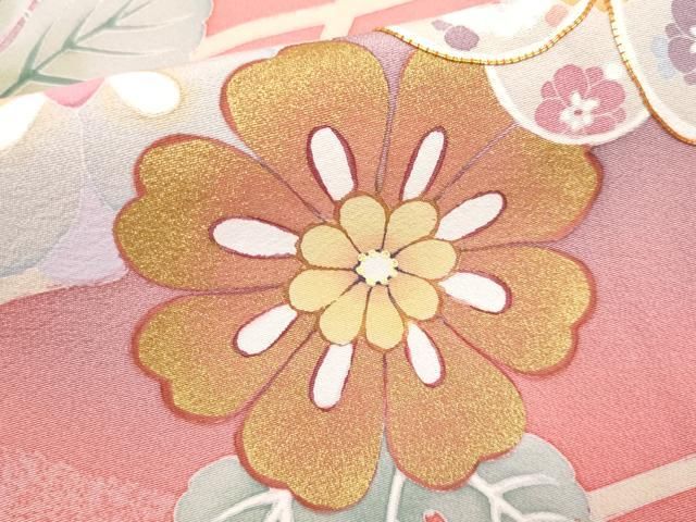 平和屋着物□極上 振袖 京友禅 作家物 露芝舞花文 金彩 逸品