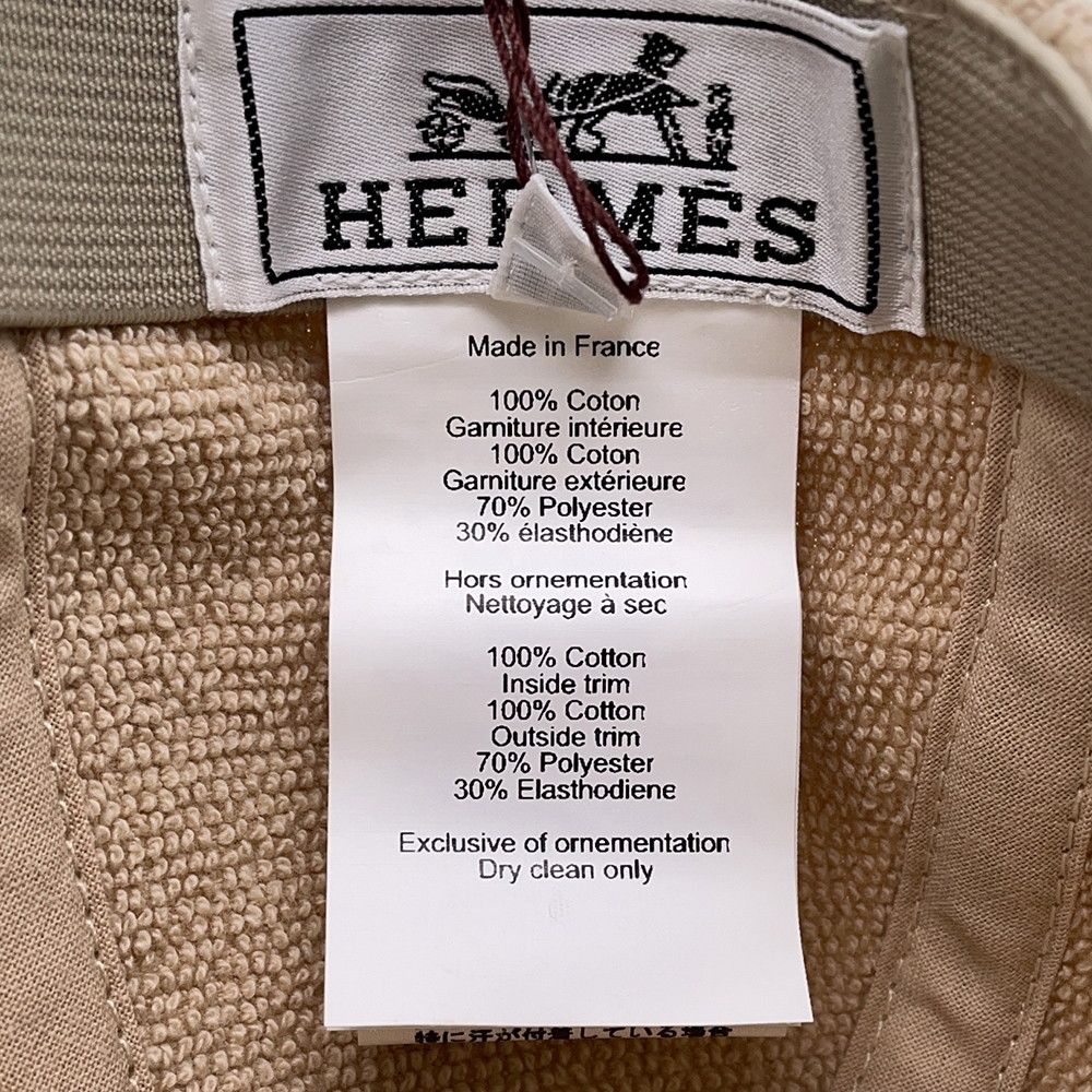 【HERMES】☆タオル地がレア☆ キャップ デイヴィス・ヨット エルメス キャップ デイヴィス・ヨット コットン サイズL HERMES
