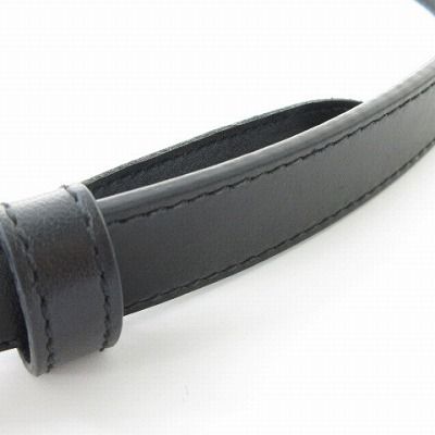 グッチ GUCCI 美品 ダブルG スリムベルト GG レザー 黒 ブラック