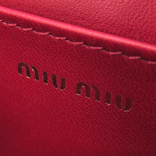 ミュウミュウ MIU MIU カードケース マテラッセ レザー ロッソ  