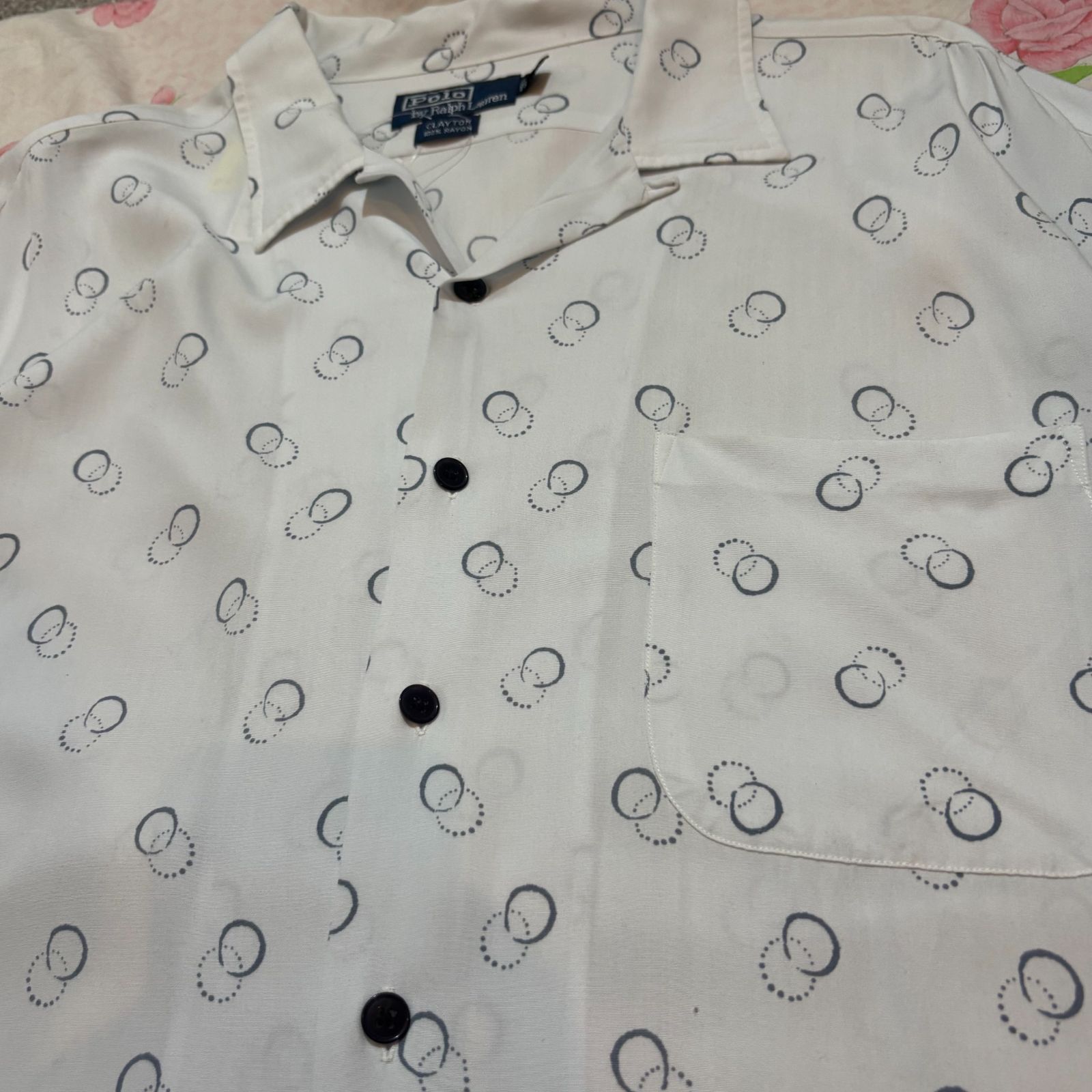 D13】90s Polo by Ralph Lauren CLAYTON Atomic Open-collar shirt
