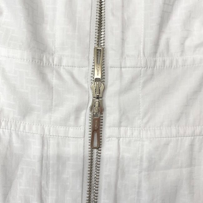 エルメス ジップ ワンピース ホワイト 美品 クリーニング済み 34 綿