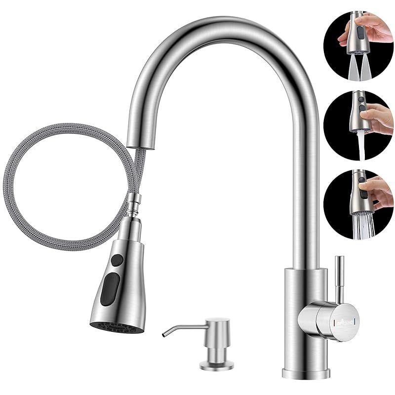 APPASO ソープディスペンサー付キッチン混合栓 キッチンシンク用