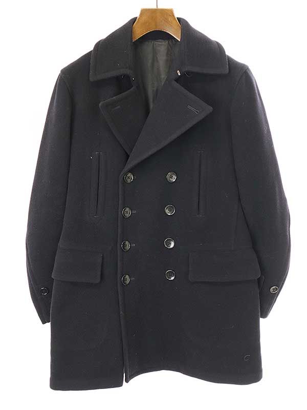 【美品】SCYE BASICS　メルトンジャケット　Pコート　黒　サイズ38 ピーコート サイ メルトン 38 SCYE BASICS(サイベーシックス