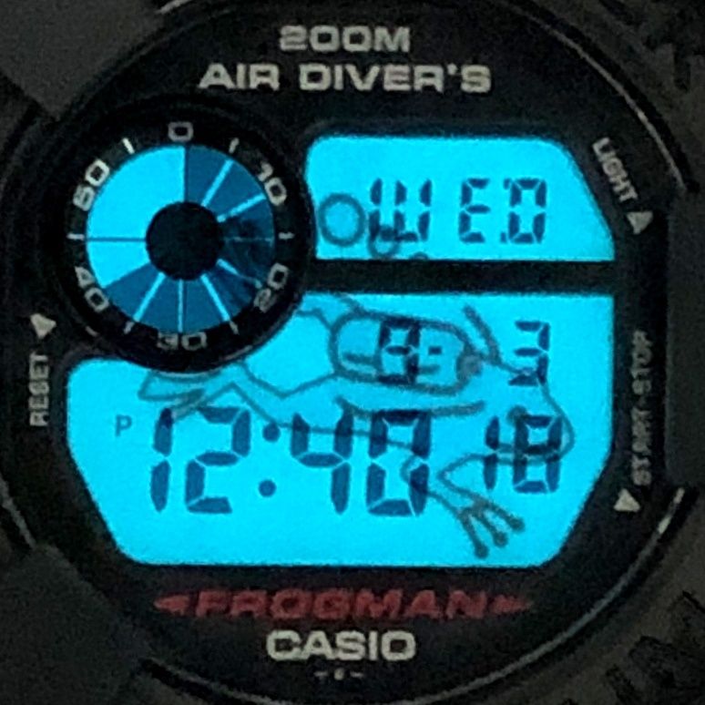 G-SHOCK DW-8200Z フロッグマン ブラック　メンインブラック W.C.C.Sやメン・イン・ブラック、ライズマンが登場した「1997年