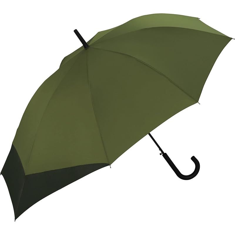 Wpc. 雨傘 [バックパックが濡れない] BACK PROTECT カーキ×ブラック 長傘 メンズ 晴雨兼用 60cm 大きい ジャンプ リュック 後ろが長い 通勤 通学 男性 女性 シンプル おしゃれ UX04-933-001 1