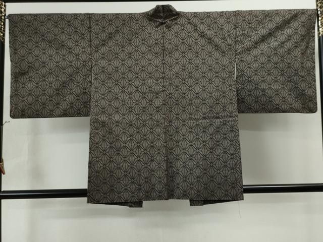 平和屋着物●本場大島紬　アンサンブル　7マルキ　麻の葉文様　正絹　逸品　CAAU1634yc 平和屋着物○本場大島紬 アンサンブル 7マルキ 麻の葉文様 正絹 逸品