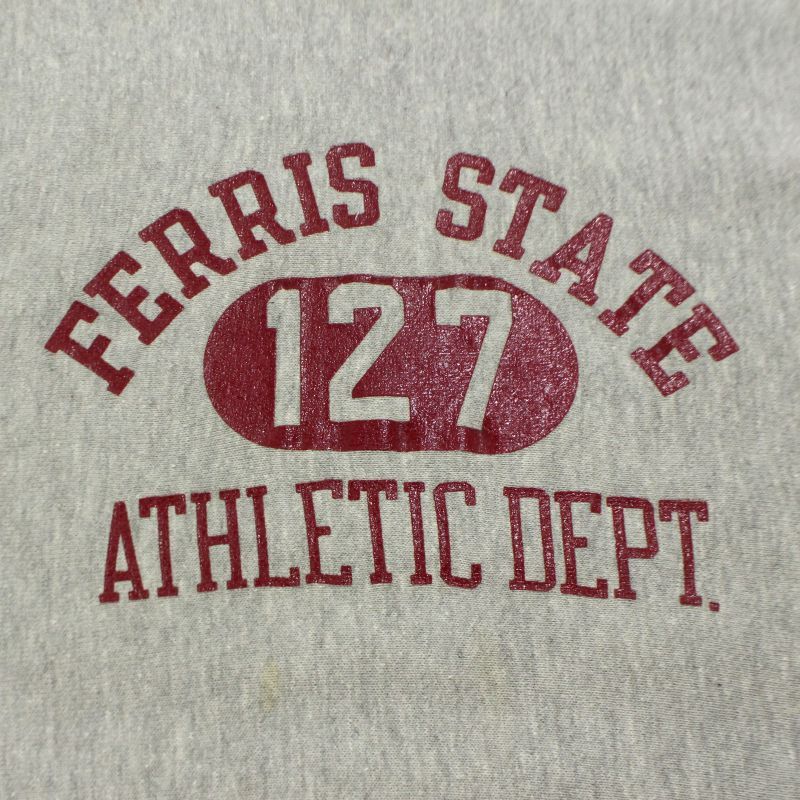 70s USA製 vintage Champion 3段プリント カレッジ 単色タグ