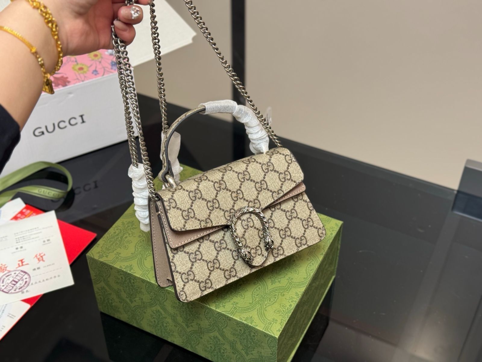 GUCCI(グッチ)正規品/関税送料込み GG Dionysus Handbag Authentic Gucci Limited Edition Green and Blue Dionysus