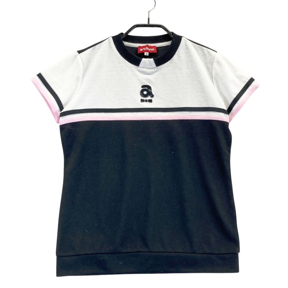 サイズ 36 ARCHIVIO アルチビオ 2025年モデル クルーネック パイル切替 半袖Tシャツ ホワイト系 240101343431 ゴルフウェア レディース ストスト