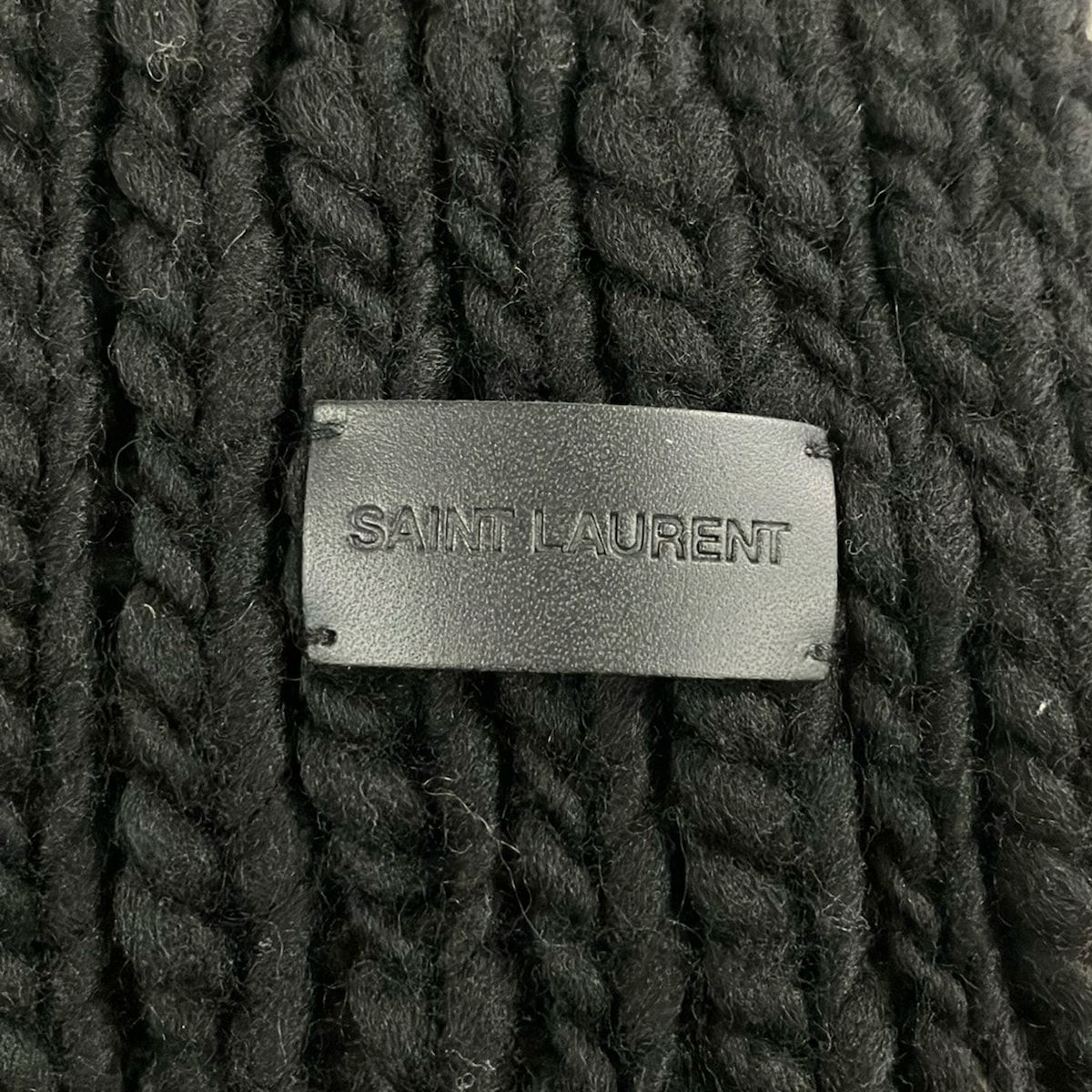 SAINT LAURENT PARIS(サンローランパリ) マフラー - 黒 ウール 