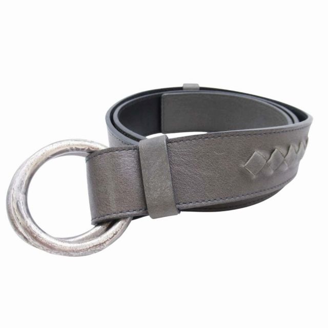 ボッテガ・ヴェネタ ダブルリング レザー ベルト 美品 ボッテガヴェネタ BOTTEGA VENETA ダブルリング ベルト