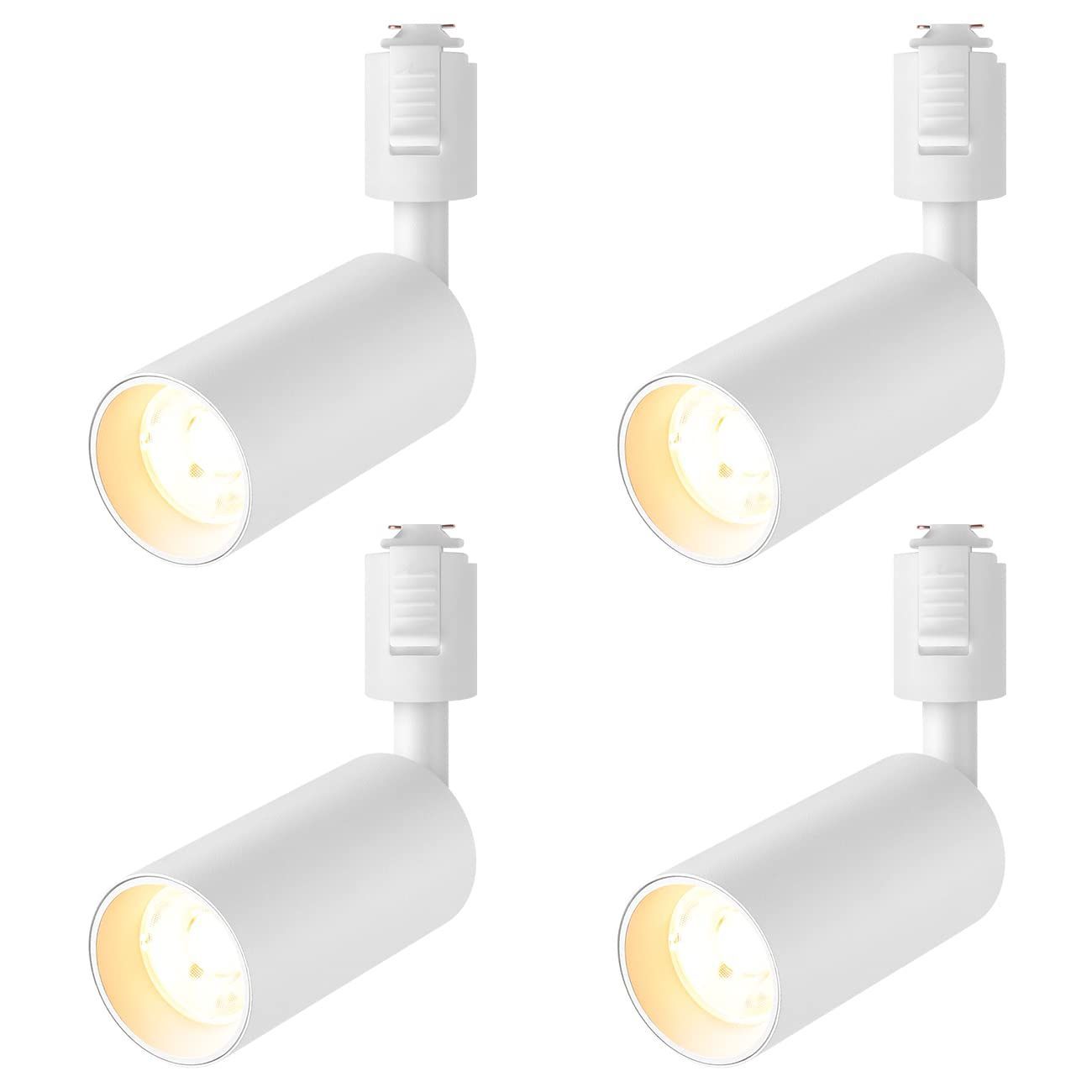 【数量限定】取付簡単 インテリア照明 器具一体型 LED搭載 ホワイト ライティングバー 大光量1000lm 3000K 電球色 消費電力10W（75W相当） 4個セット ライティングレール用 スポットライト ダクト