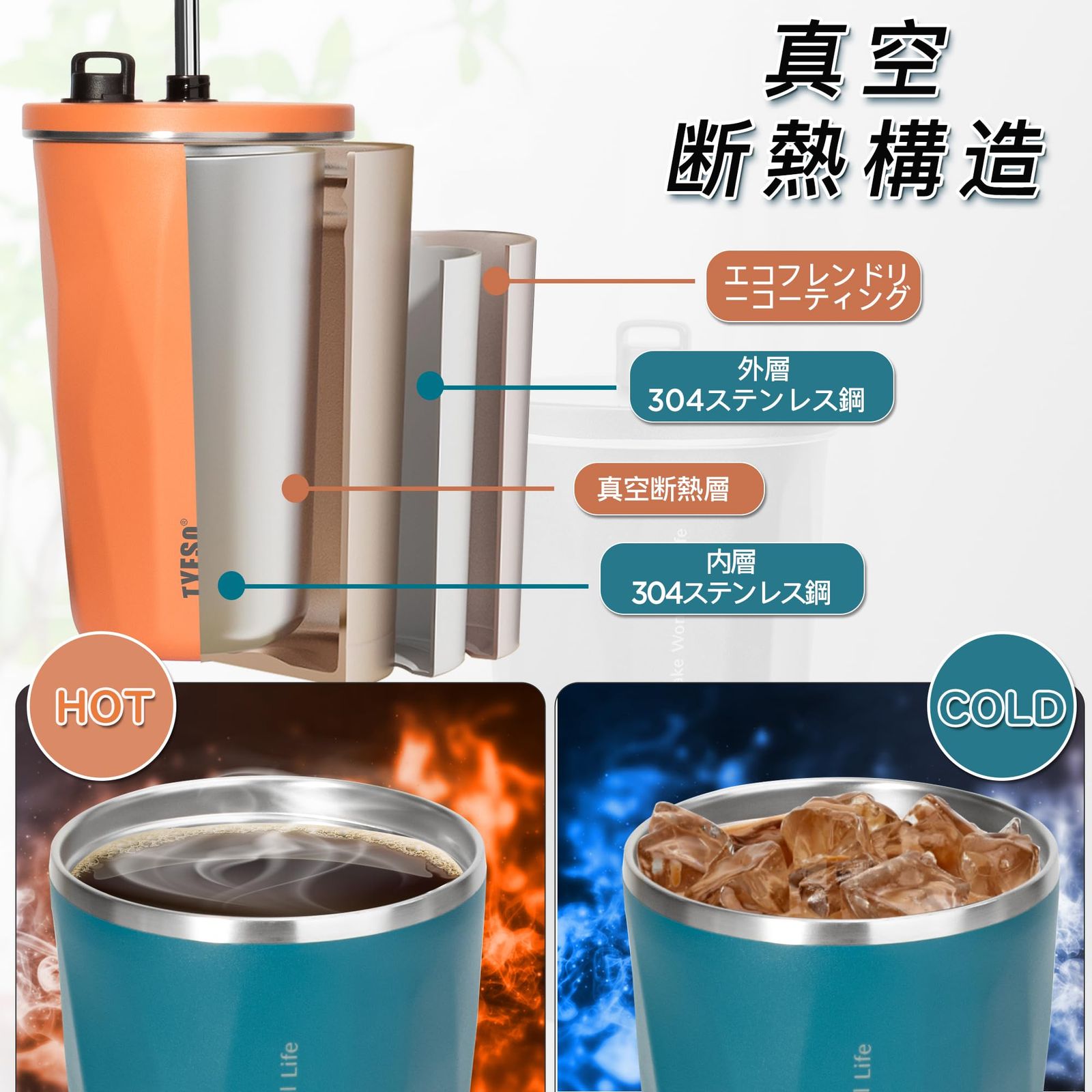 タンブラー ストロー付き ステンレス 広口 真空断熱 600ml ピンク 真空断熱 広口 タンブラー dショッピング ホーム Lサイズ