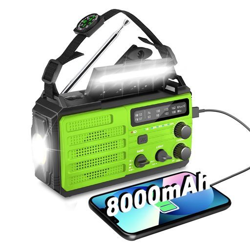 【8000MAH防災士推薦】OLANSOR防災ラジオ防災懐中電灯多機能手回しソーラー緊急AM/FM対応携帯式SOS緊急警報3つモード懐中電灯&読書灯スマホ充電アウトドアグッズセット緊急対策、地震、津波…