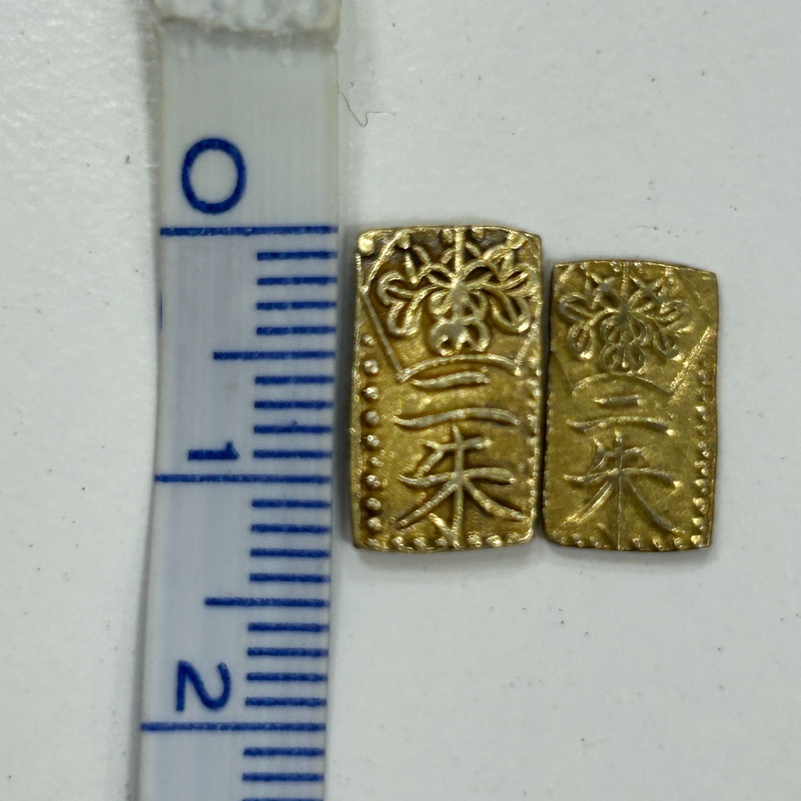 A【コレクション】天保二朱判金 1.7g 0.8g 2枚セット 江戸時代