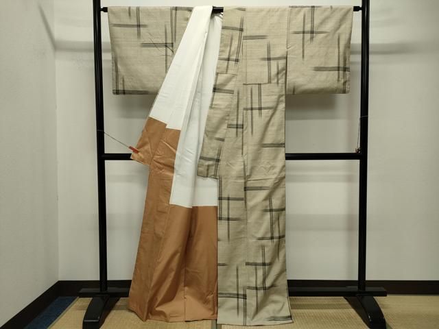 平和屋着物□上質な紬 格子柄 正絹 逸品 CAAP0484in - メルカリ 