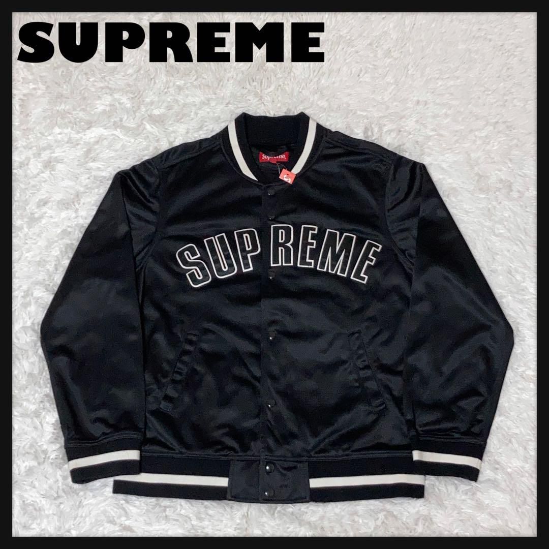 ケロたん Supreme シュプリーム アーチロゴ スタジャン 新品未使用半タグ付き】SUPREME スタジャン アーチロゴ 黒 L