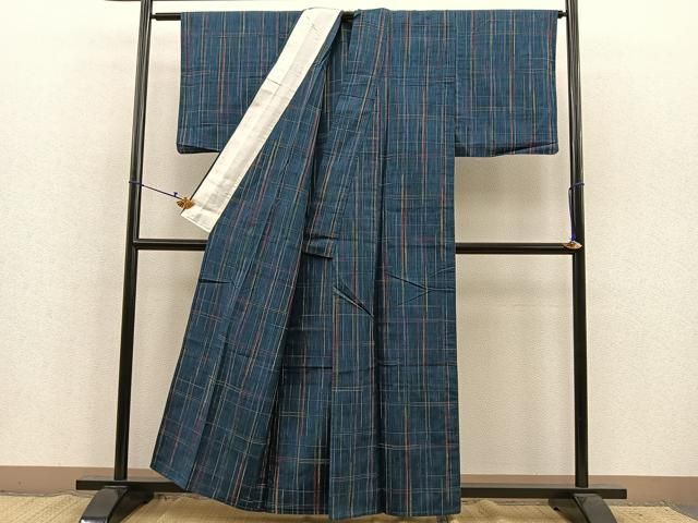 平和屋着物▽上質な紬 単衣 格子柄 正絹 逸品 BAAS7844yc - メルカリ 