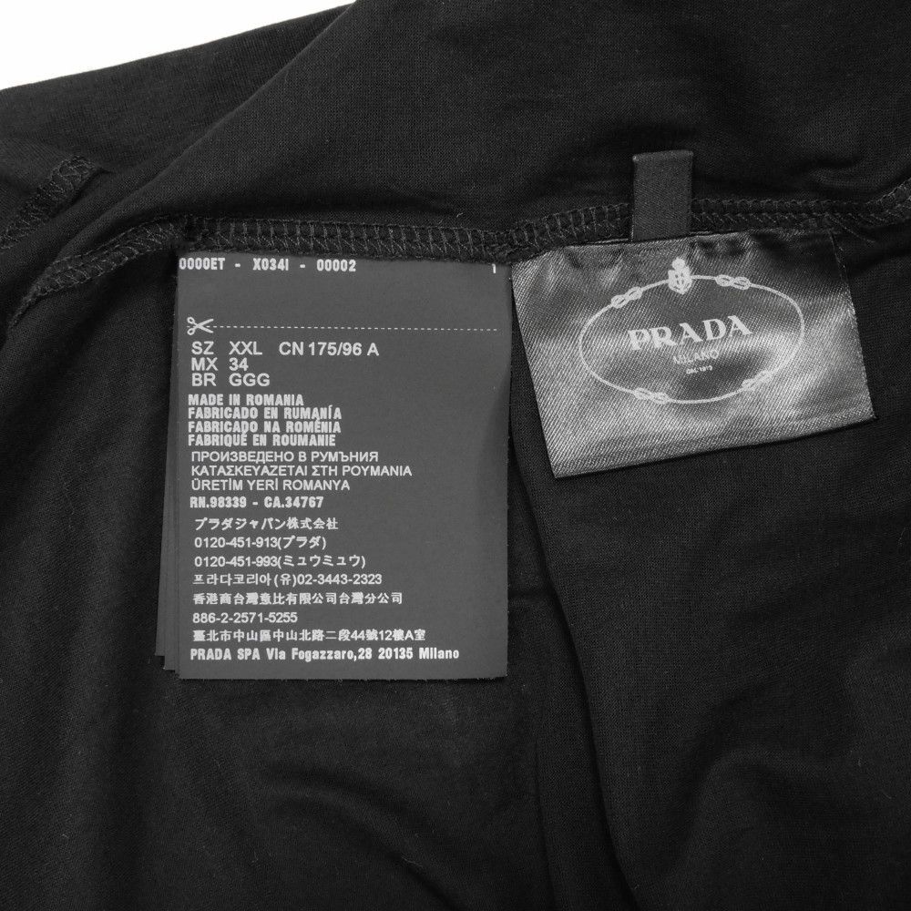 PRADA プラダ クルーネック ショートスリーブ XXL 175/96A ブラック  