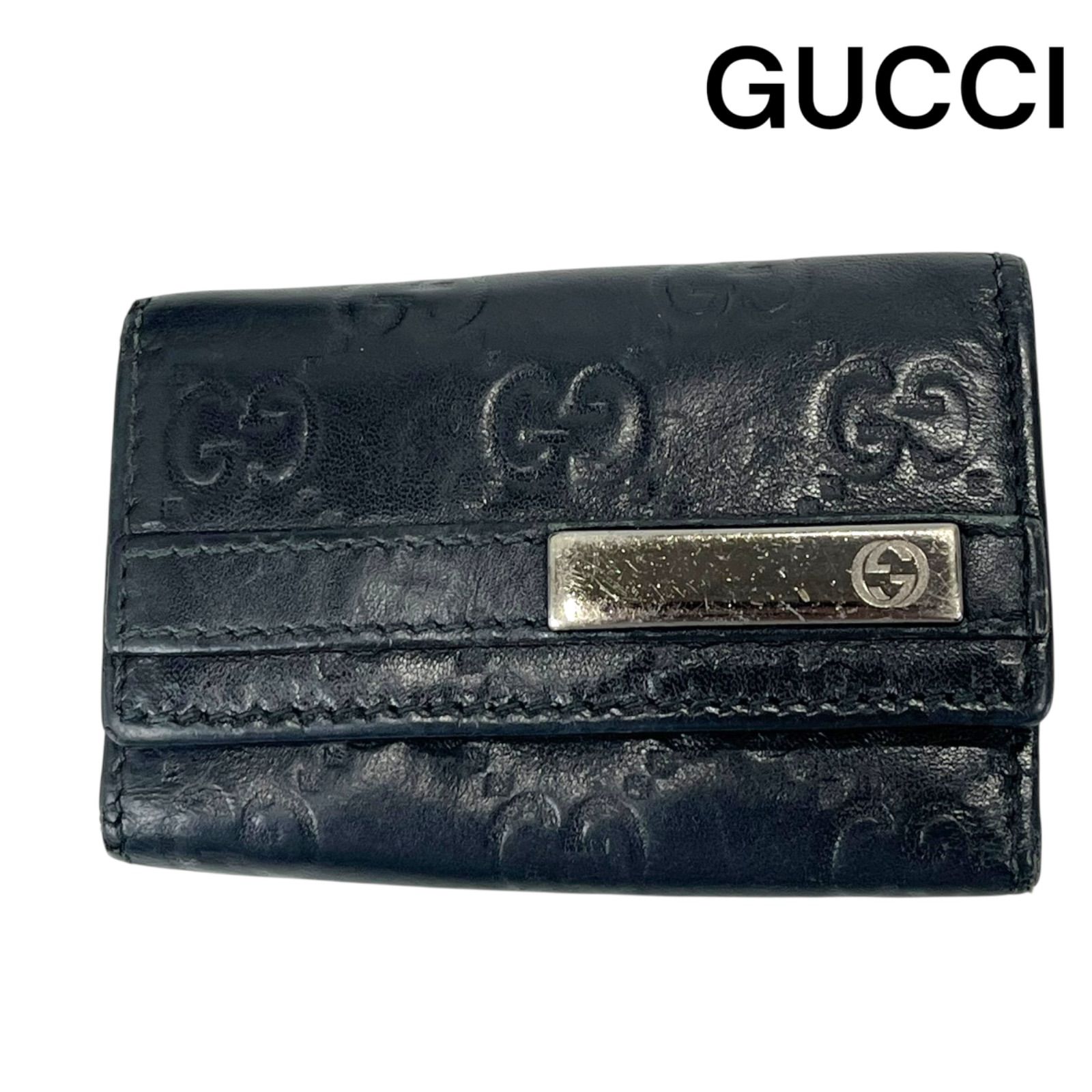 グッチ GUCCI 6連キーケース シマレザー ブラック S5S482 - メルカリ